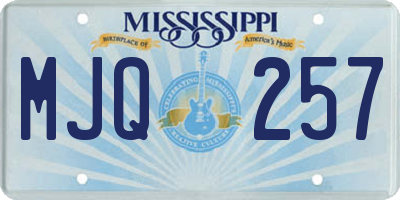 MS license plate MJQ257
