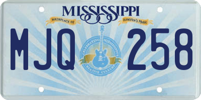 MS license plate MJQ258