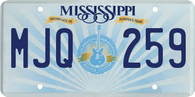 MS license plate MJQ259