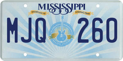 MS license plate MJQ260