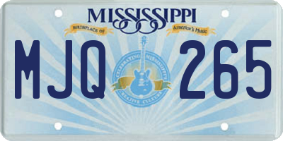 MS license plate MJQ265