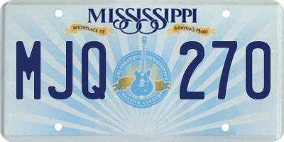 MS license plate MJQ270