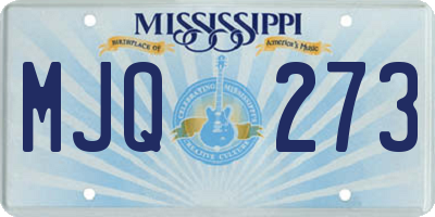 MS license plate MJQ273