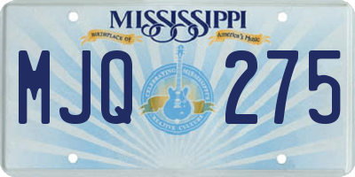 MS license plate MJQ275
