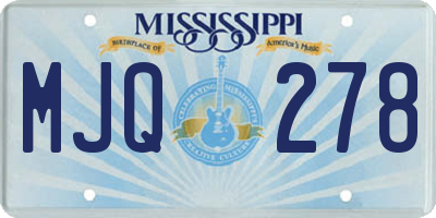 MS license plate MJQ278