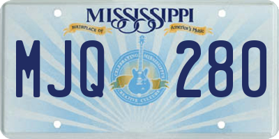 MS license plate MJQ280