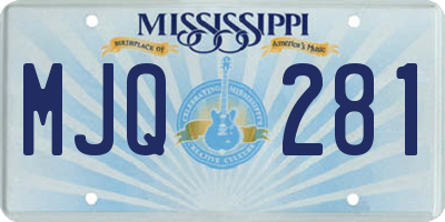 MS license plate MJQ281