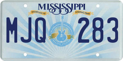 MS license plate MJQ283