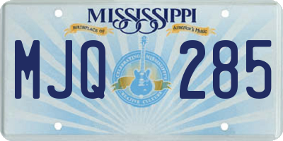 MS license plate MJQ285