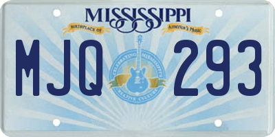 MS license plate MJQ293