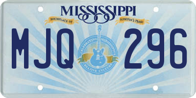 MS license plate MJQ296