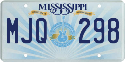 MS license plate MJQ298