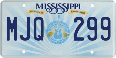 MS license plate MJQ299
