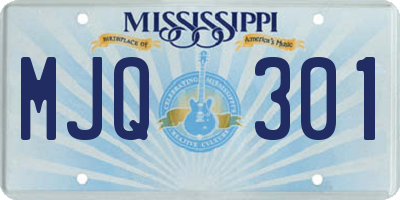MS license plate MJQ301