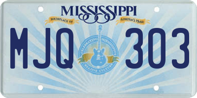 MS license plate MJQ303