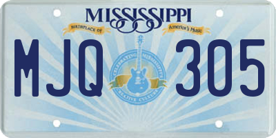 MS license plate MJQ305