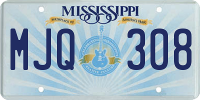 MS license plate MJQ308