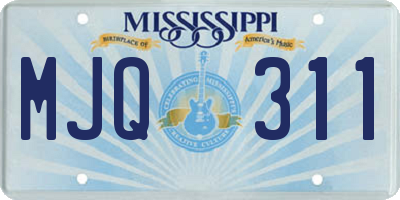 MS license plate MJQ311