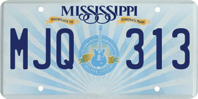 MS license plate MJQ313