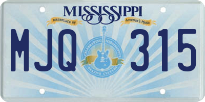 MS license plate MJQ315
