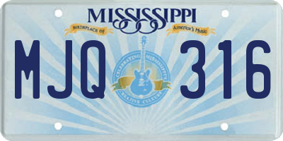 MS license plate MJQ316