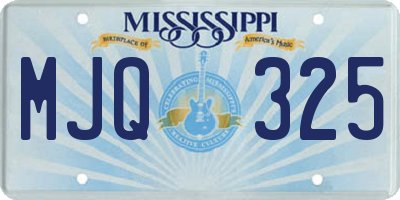 MS license plate MJQ325