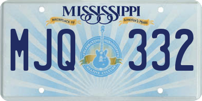 MS license plate MJQ332