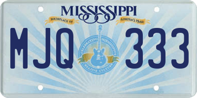 MS license plate MJQ333
