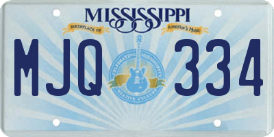 MS license plate MJQ334