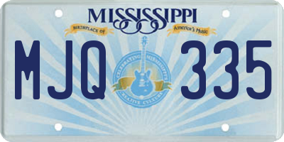 MS license plate MJQ335
