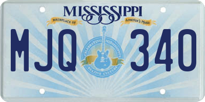 MS license plate MJQ340