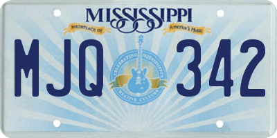 MS license plate MJQ342