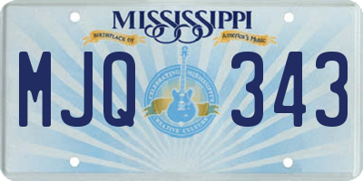 MS license plate MJQ343