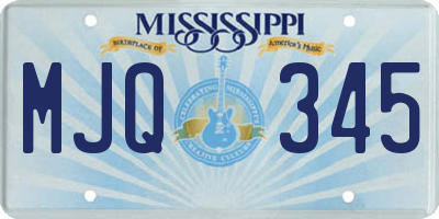 MS license plate MJQ345