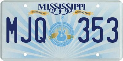 MS license plate MJQ353