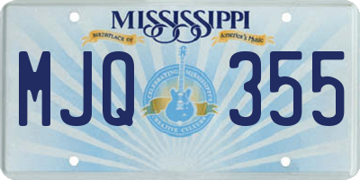MS license plate MJQ355