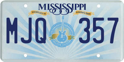 MS license plate MJQ357