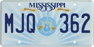 MS license plate MJQ362