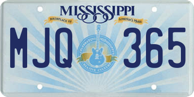 MS license plate MJQ365