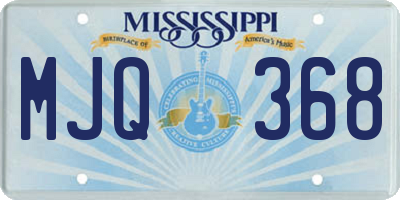 MS license plate MJQ368