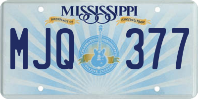 MS license plate MJQ377