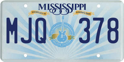 MS license plate MJQ378