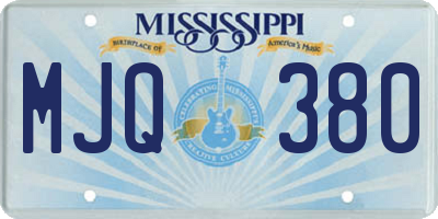 MS license plate MJQ380