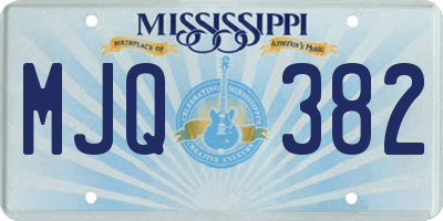 MS license plate MJQ382