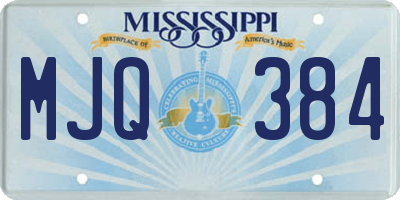 MS license plate MJQ384