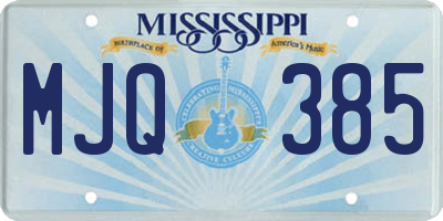 MS license plate MJQ385