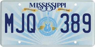 MS license plate MJQ389