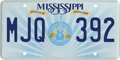 MS license plate MJQ392