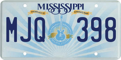 MS license plate MJQ398