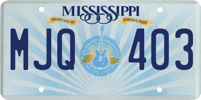 MS license plate MJQ403